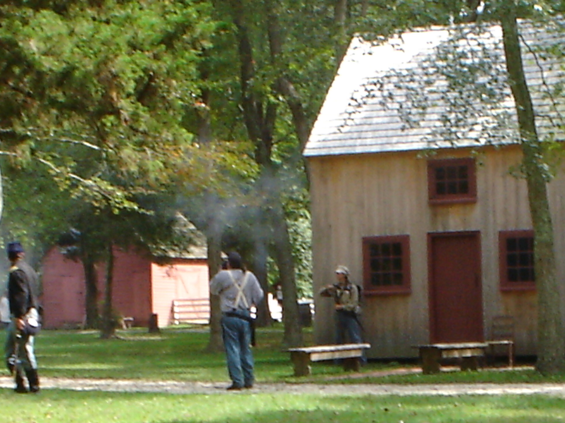 At one point several lads were trapped in a house
